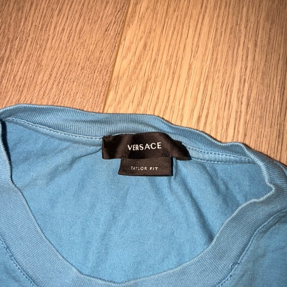 Versace Greca Medusa Logo Print Blue T-Shirt - Picture 3 of 11